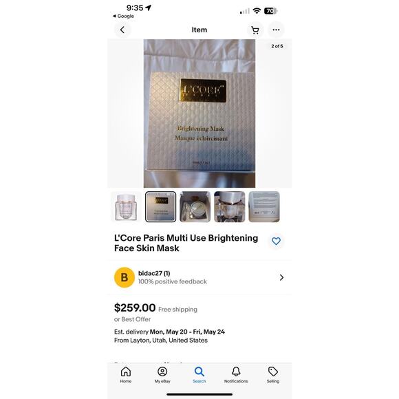 L'Core Paris Multi Use Brightening Face Skin Mask- High End Skin Care‎ - Picture 2 of 5